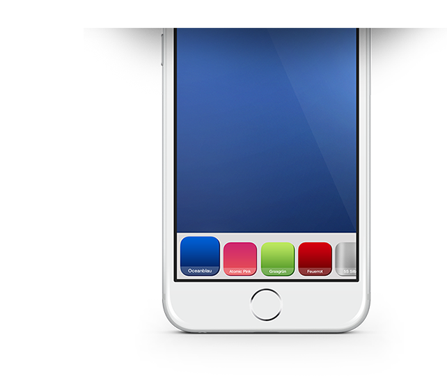 Handy mit Auswahl von Hintergrund